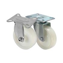 Kit 2 un roda rodízio fixo e giratório nylon 3 pol 75mm