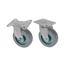 Kit 2 un roda rodízio fixo e giratório pvc bp 3 pol 75mm