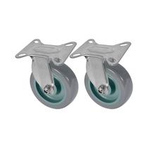 Kit 2 un roda rodízio fixo pvc bp 3 polegada 75mm