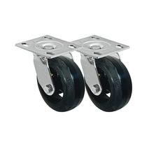 Kit 2 un roda rodízio giratório borracha moldada 4 pol