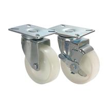 Kit 2 un roda rodízio giratório freio nylon 3 pol 75mm