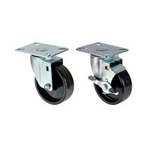 Kit 2 un roda rodízio giratório freio polipropileno 3 pol