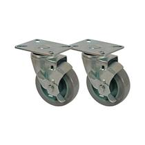Kit 2 un roda rodízio giratório freio pvc bp 3 pol 75mm