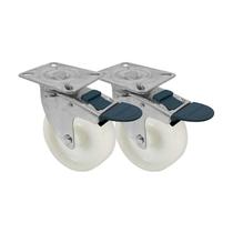 Kit 2 un roda rodízio giratório freio trava nylon 5 po 130mm