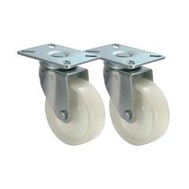 Kit 2 un roda rodízio giratório nylon 4 polegada 100mm