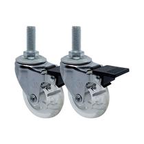 Kit 2 un roda rodízio giratório rosca freio gel 2 pol 50mm