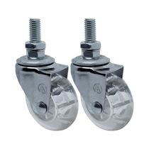 Kit 2 un roda rodízio giratório rosca gel 3 pol 75mm móveis