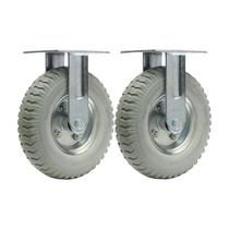 Kit 2 un rodizio fixo 8x2 roda maciça pu 250x4