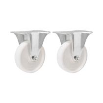 Kit 2 un rodízio roda fixo nylon aço zincado 5" 127mm 180kg Kit 2 un rodízio roda fixo nylon aço zincado 5" 127mm 180kg