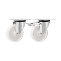 Kit 2 un rodízio roda giratório e freio nylon 5" 127mm