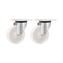 Kit 2 un rodízio roda giratório nylon aço 3" 76mm 100kg Kit 2 un rodízio roda giratório nylon aço 3" 76mm 100kg
