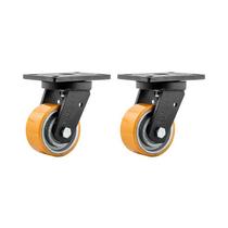 Kit 2 un rodízio roda giratório poliuretano 5" 127mm Kit 2 un rodízio roda giratório poliuretano 5" 127mm