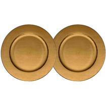 Kit 2 Un Sousplat Dourado Polipropileno 33Cm Rafimex