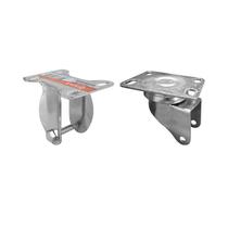 Kit 2 un suporte garfo fixo e giratório 2 pol p/ rodízio