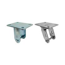 Kit 2 un suporte garfo fixo e giratório 4 pol p/rodízio