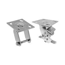 Kit 2 un suporte garfo giratório freio 8 pol p/rodízio