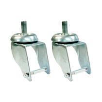 Kit 2 un suporte garfo giratório rosca 3 pol p/ rodízio Kit 2 un suporte garfo giratório rosca 3 pol p/ rodízio