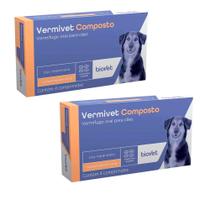 Kit 2 un. Vermífugo Vermivet Composto Biovet 600mg C/ 4 Comprimidos