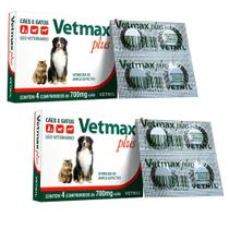 Kit 2 Un.Vermífugo Vetmax Plus 700 Mg 4 Comprimidos