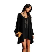 Kit 2 Un. Vestido Curto Festas Final De Ano Manga Longa Aberta Natal