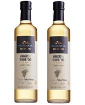 Kit 2 Un Vinagre de Vinho Branco Fino Gourmet Chardonnay Casa Madeira 500 ml