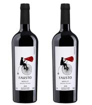 Kit 2 Un Vinho Fausto de Pizzato Merlot 750 ml Kit 2 Un Vinho Fausto de Pizzato Merlot 750 ml