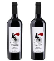 Kit 2 Un Vinho Fausto de Pizzato Merlot 750 ml