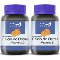 Kit 2 Und Cálcio de Ostras Vitamina D 120cps 750mg Duom