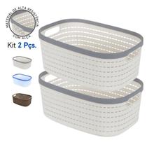 Kit 2 Und Cesta Plástica Organizador Cozinha Casa Banheiro G