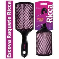 Kit 2 Und Escova Ricca Almofadada Desembaraçante Basic Raquete 249