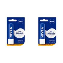 Kit 2 Und Hidratante Labial Nivea Original Care Cuidado Intensivo 4,8g