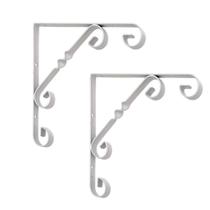 Kit 2 Und Mão Francesa Colonial 25Cm em Aço Branco Multivisão