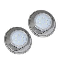 Kit 2 Und Refletor Led 9w Rgb Inox Iluminação Brustec Para Piscina 12v