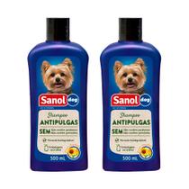 Kit 2 Und Shampoo Sanol Antipulga Dog 500ml