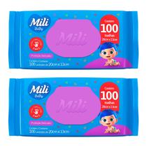 Kit 2 und Toalhinha Umedecida Mili Baby c/100 Kit 2 und Toalhinha Umedecida Mili Baby c/100