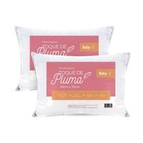 Kit 2 Unds Travesseiro Bebê 40x30 Percal 200 Fios 100% Algodão Toque de Pluma