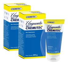 Kit 2 Unguento Chemitec 200g -pomada Cicatrizante P/ Animais