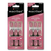 Kit 2 Unhas Autocolantes Amendoado UP703A Médio Nude - Macrilan Kit 2 Unhas Autocolantes Amendoado UP703A Médio Nude - Macrilan