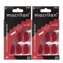 Kit 2 Unhas Postiças Bailarina Vermelho Escuro UP401 - Macrilan