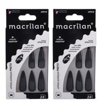 Kit 2 Unhas Postiças Stiletto Longa Preto UP510 - Macrilan