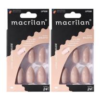 Kit 2 Unhas Postiças Stiletto Nude UP506 - Macrilan Kit 2 Unhas Postiças Stiletto Nude UP506 - Macrilan