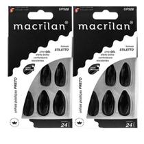 Kit 2 Unhas Postiças Stiletto Preta UP508 - Macrilan Kit 2 Unhas Postiças Stiletto Preta UP508 - Macrilan