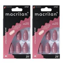 Kit 2 Unhas Postiças Stiletto Rose UP507 - Macrilan Kit 2 Unhas Postiças Stiletto Rose UP507 - Macrilan