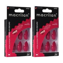Kit 2 Unhas Postiças Stiletto Vermelho Escuro UP501 - Macrilan Kit 2 Unhas Postiças Stiletto Vermelho Escuro UP501 - Macrilan