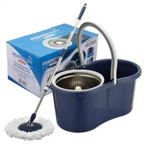 KIt 2 uni Balde Mop TORNADO INOX Perfect Azul Para Porcelanatos Laminados