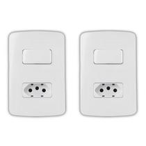 Kit 2 Uni - MG B3 Conj 2P+T 10A + 1 Int Paralelo 10A Branco