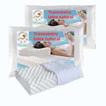 KIT 2 UNI Travesseiro ortopedico De Látex Natural tailândia De massage Pillow Antialérgica - SHUMENG