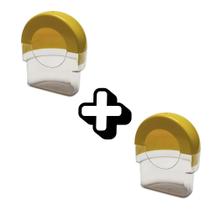 Kit 2 unid comedouro meia lua 40ml colorido injetfour