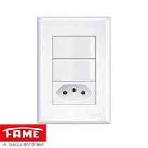 Kit 2 Unid. Conjunto 4x2 Interruptor 2 Teclas Simples + Tomada 20A Modular Evidence - Fame