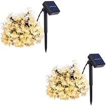 Kit 2 Unid. Cordão Solar De Cerejeira 50 Flores 7 Metros Kit 2 Unid. Cordão Solar De Cerejeira 50 Flores 7 Metros